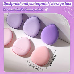 6pcs Finger Powder Puff Face Mini Makeup Sponge Puff With Strap