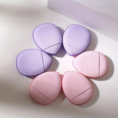 6pcs Finger Powder Puff Face Mini Makeup Sponge Puff With Strap