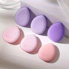 6pcs Finger Powder Puff Face Mini Makeup Sponge Puff With Strap