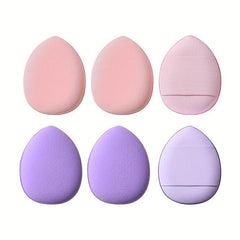 6pcs Finger Powder Puff Face Mini Makeup Sponge Puff With Strap