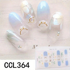 Y2K 3D Nail Strips Glossy Nail Wraps Self Adhesive Nail Art Decal Strip