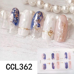 Y2K 3D Nail Strips Glossy Nail Wraps Self Adhesive Nail Art Decal Strip