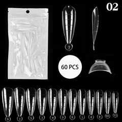 Acrylic Nail Extension Forms Clear Full Cover Tips Kit for Salon DIY