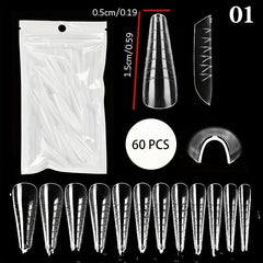 Acrylic Nail Extension Forms Clear Full Cover Tips Kit for Salon DIY