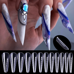 Acrylic Nail Extension Forms Clear Full Cover Tips Kit for Salon DIY