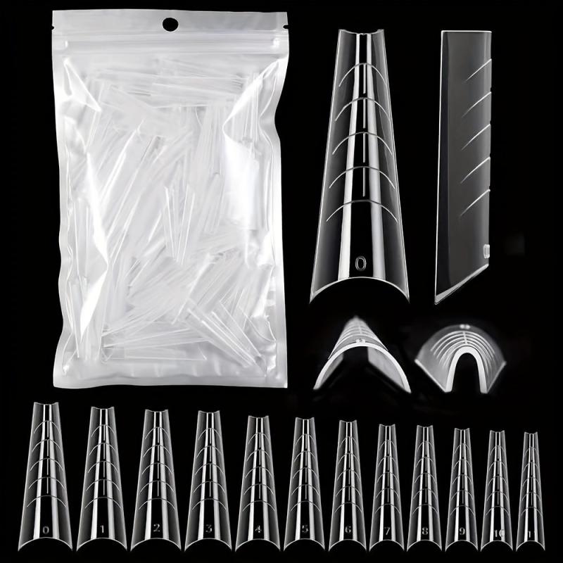 Acrylic Nail Extension Forms Clear Full Cover Tips Kit for Salon DIY