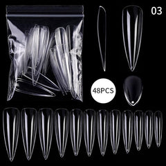 Acrylic Nail Extension Forms Clear Full Cover Tips Kit for Salon DIY