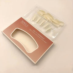 24pcs Press On Nails Glossy Milky Full Cover False Nails for Women and Girls