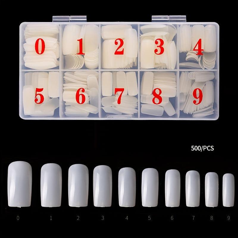 500pcs Soft Gel Nail Tips Natural Clear Acrylic Nail Tips