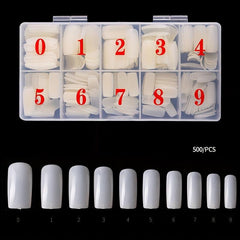 500pcs Soft Gel Nail Tips Natural Clear Acrylic Nail Tips