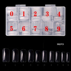 500pcs Soft Gel Nail Tips Natural Clear Acrylic Nail Tips