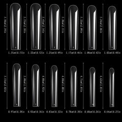 240pcs Long Coffin Gel Nail Tips Set Clear Acrylic Press On Nails