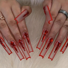 240pcs Long Coffin Gel Nail Tips Set Clear Acrylic Press On Nails