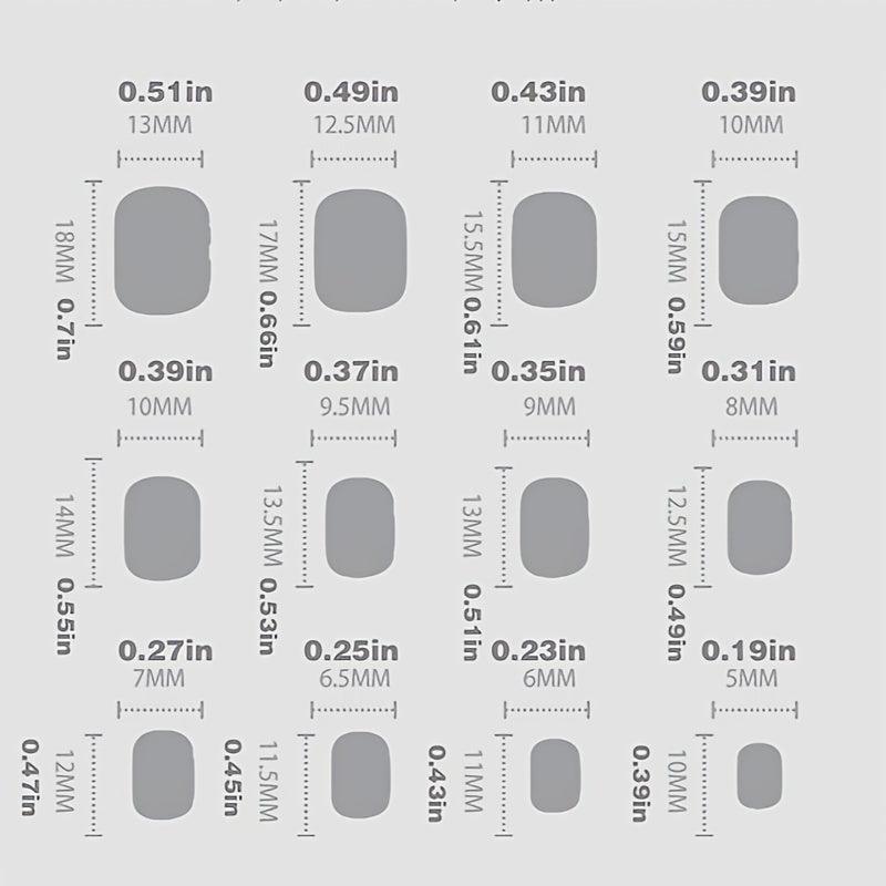 Matte Short Square Press On Nails 288pcs