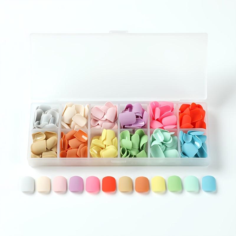 Matte Short Square Press On Nails 288pcs