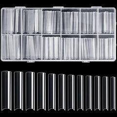 240 pcs XXL Square False Nails Tips Assorted Sizes Acrylic with Box