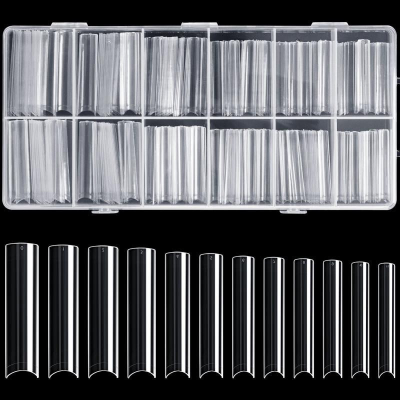 240 pcs XXL Square False Nails Tips Assorted Sizes Acrylic with Box