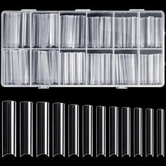 240 pcs XXL Square False Nails Tips Assorted Sizes Acrylic with Box