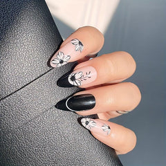 Y2K Pink Almond False Nails with Flower Acrylic