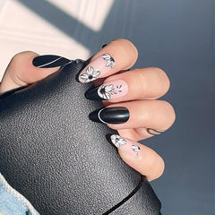 Y2K Pink Almond False Nails with Flower Acrylic
