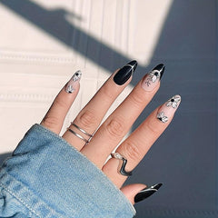 Y2K Pink Almond False Nails with Flower Acrylic