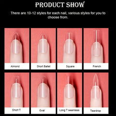 Soft Gel Nail Tips Clear Acrylic Nail Tips Medium Almond Shaped False Nail Tips
