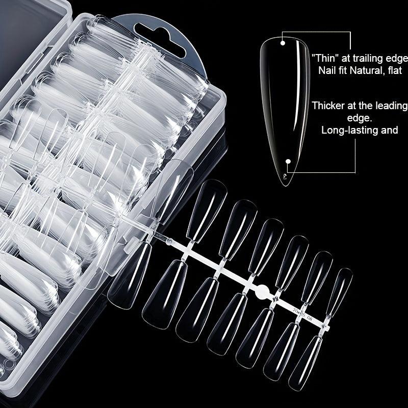 Soft Gel Nail Tips Clear Acrylic Nail Tips Medium Almond Shaped False Nail Tips