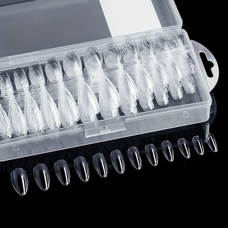 Soft Gel Nail Tips Clear Acrylic Nail Tips Medium Almond Shaped False Nail Tips