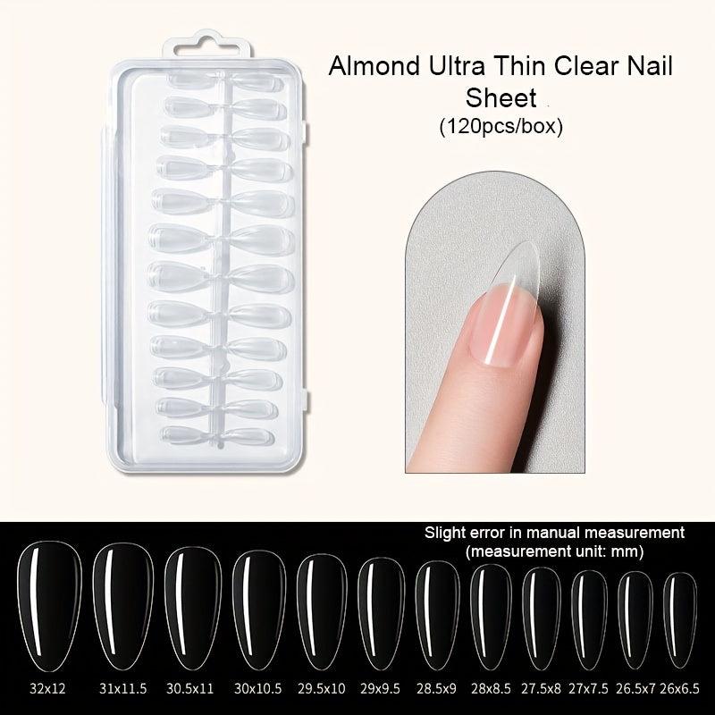 Soft Gel Nail Tips Clear Acrylic Nail Tips Medium Almond Shaped False Nail Tips