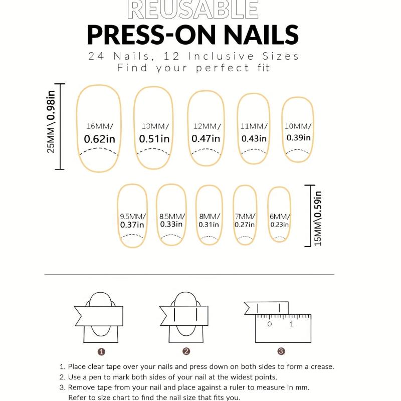 24pcs Pink French Tip Press On Nails Oval False Nails for Women and Girls