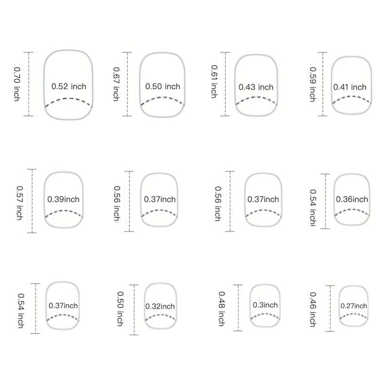 24 pcs Glossy Squoval Press On Nails Long Lasting Easy Apply
