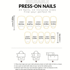 24pcs Rhinestone Nude Pink Press On Nails