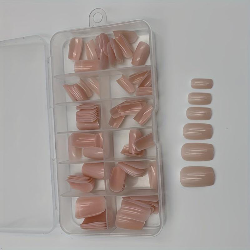 120pcs Nude Pink Acrylic Nail Tips Medium Oval Shape False Nail Tips