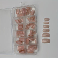 120pcs Nude Pink Acrylic Nail Tips Medium Oval Shape False Nail Tips