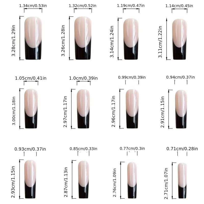 24Pcs Square Ballet Coffin False Nails & Burgundy French Press On Nails Set