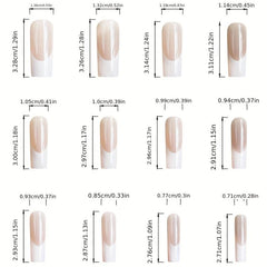 24Pcs Square Ballet Coffin False Nails & Burgundy French Press On Nails Set