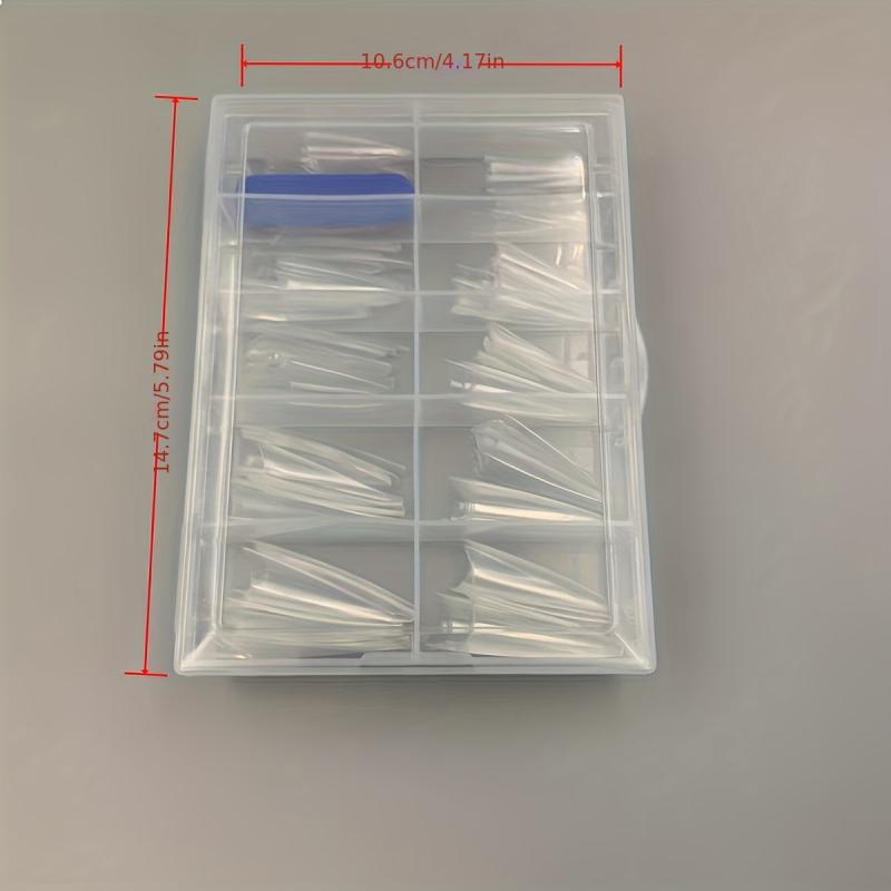 200pcs Clear Soft Gel Nail Tips Long Stiletto False Nails