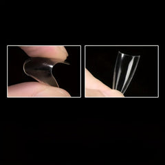200pcs Clear Soft Gel Nail Tips Long Stiletto False Nails