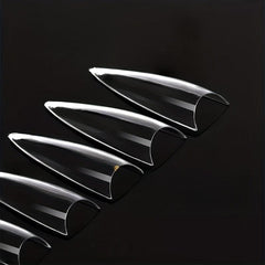 200pcs Clear Soft Gel Nail Tips Long Stiletto False Nails