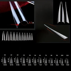 200pcs Clear Soft Gel Nail Tips Long Stiletto False Nails