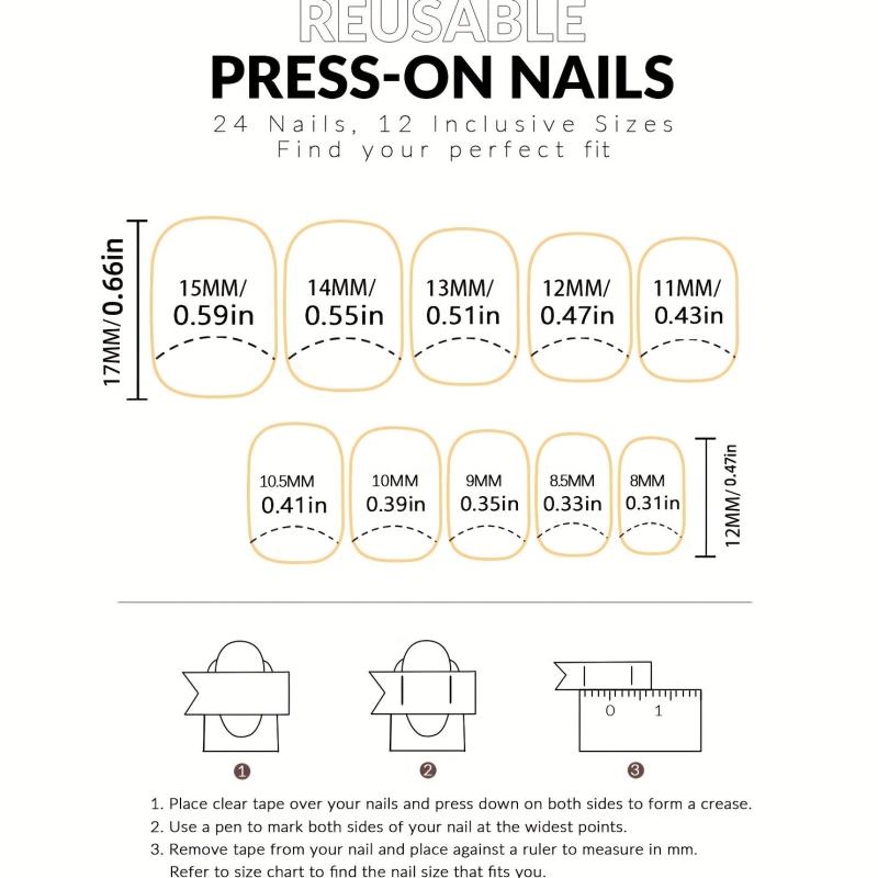 24pcs Yellow French Tip Press On Nails Orange Glitter Short Square False Nails