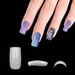 ABS Gel Nail Tips Milky Yellow False Nail Tips Medium Square 72pcs
