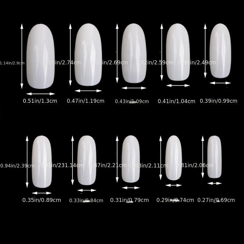 Clear Acrylic Press On Nail Tips Short & Medium Length Full Coverage