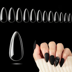 Clear Acrylic Press On Nail Tips Short & Medium Length Full Coverage