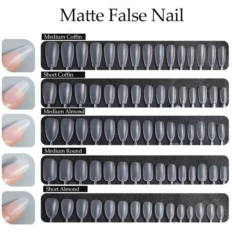 Matte Clear Acrylic Nail Tips Soft Gel Pre-shaped False Nail Tips