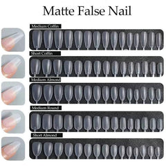 Matte Clear Acrylic Nail Tips Soft Gel Pre-shaped False Nail Tips