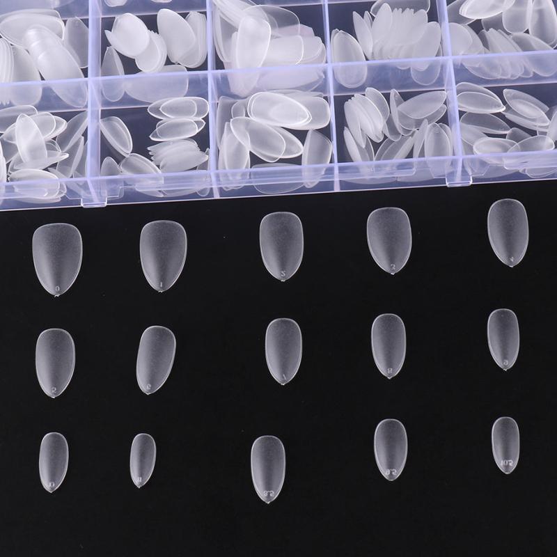 Matte Clear Acrylic Nail Tips Soft Gel Pre-shaped False Nail Tips