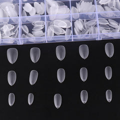 Matte Clear Acrylic Nail Tips Soft Gel Pre-shaped False Nail Tips
