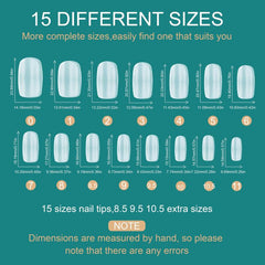240pcs Matte Gel Nail Tips Medium Oval False Nail Tips