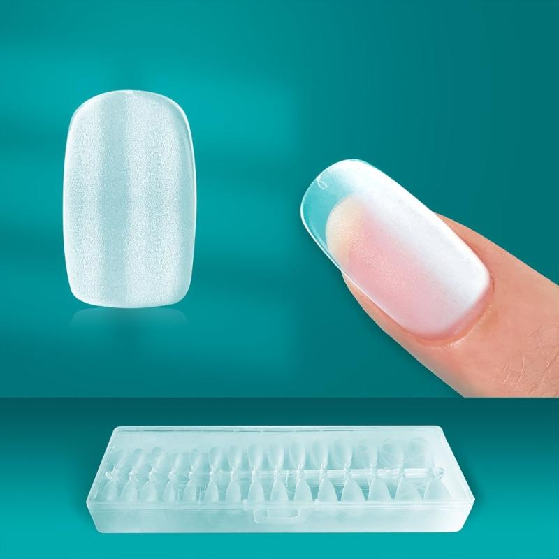 240pcs Matte Gel Nail Tips Medium Oval False Nail Tips